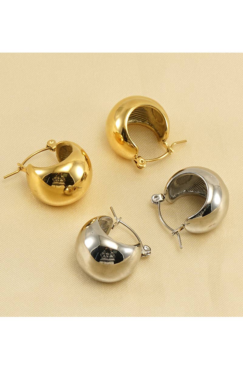 18K GOLD PLATED STAINLESS STEEL EARRINGS_CWAJE0377: GOLD / (OS) 1