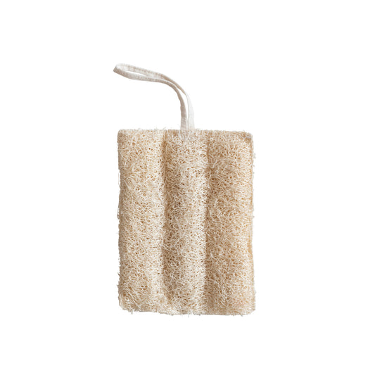 Natural Loofah w/ Cotton Rope Hanger
