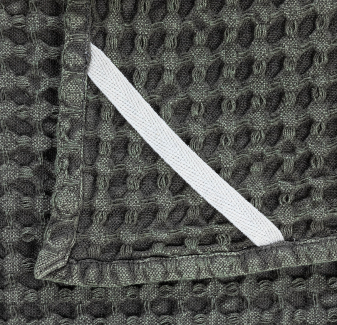 Stonewashed Cotton Waffle Weave Tea Towel, Charcoal Color