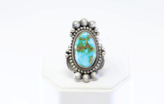 Native American Navajo Sonora Gold Turquoise S/S Ring
