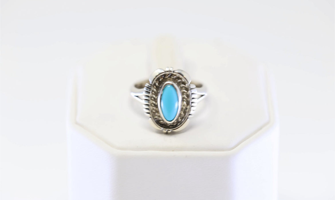 Native American Navajo S/S Turquoise Ring