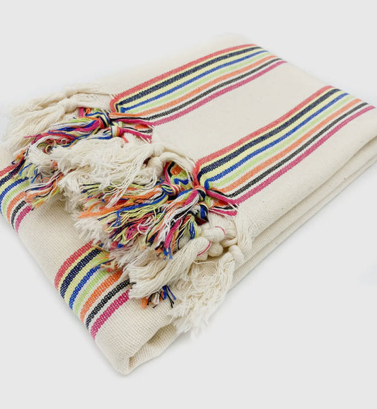 Turkish Blanket- Rainbow Cotton Throw