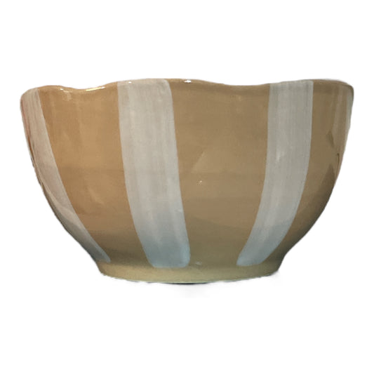 Hand-Painted Stoneware Bowl w/ Stripes