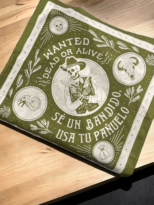 Wanted Dead or Alive Bandana- Olive