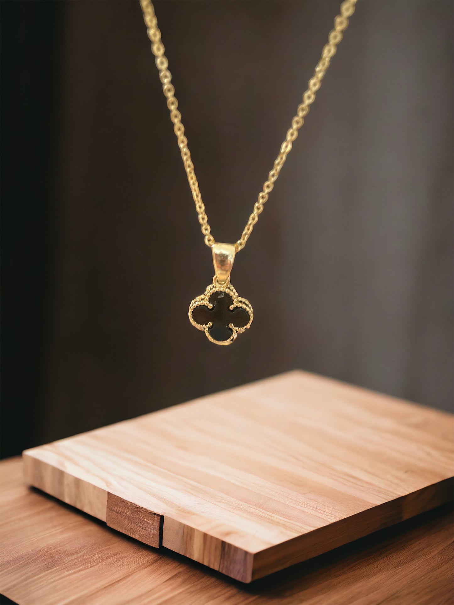 Clover Charm Gold Tone Necklace