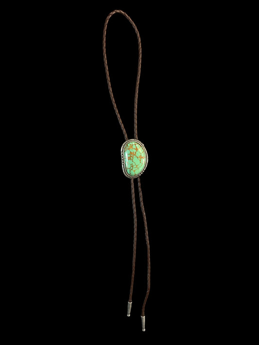 Bolo Tie with Brown Cord and Statement Stone Piece