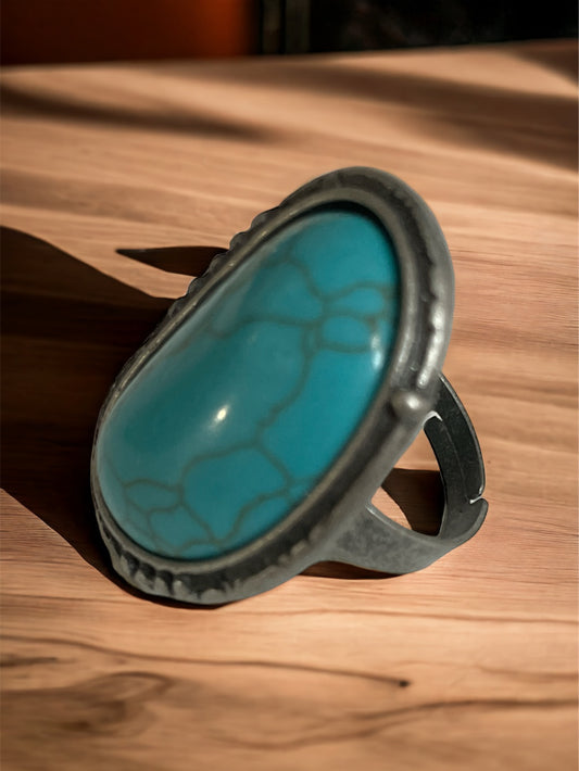 Fun Costume Style Western Ring with Large Statement Stone