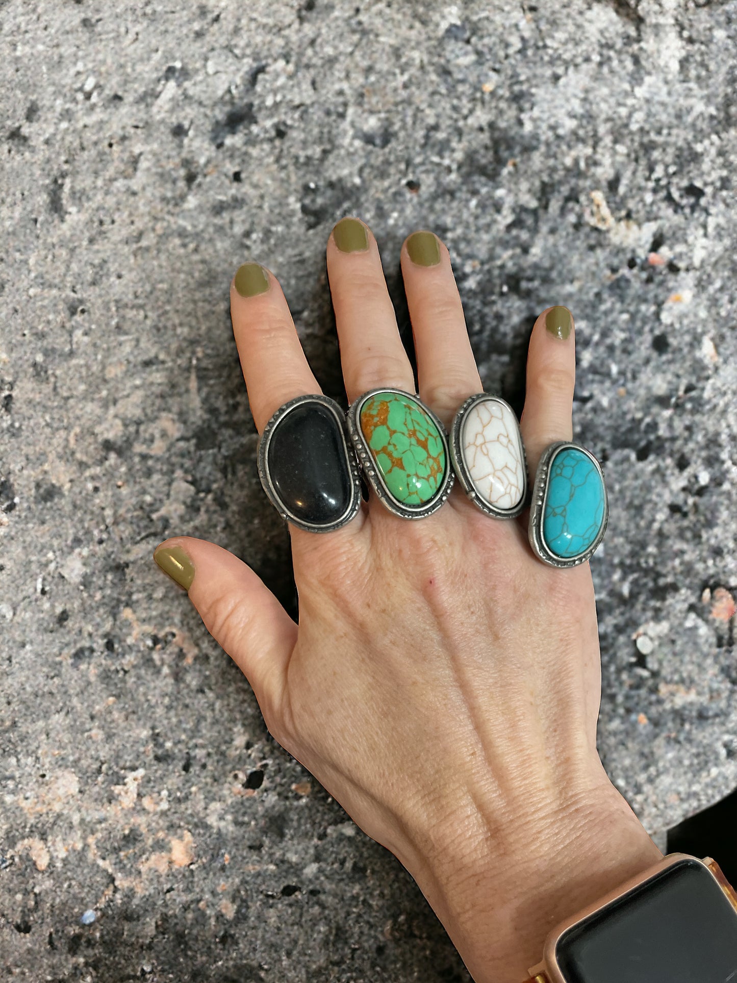 Fun Costume Style Western Ring with Large Statement Stone