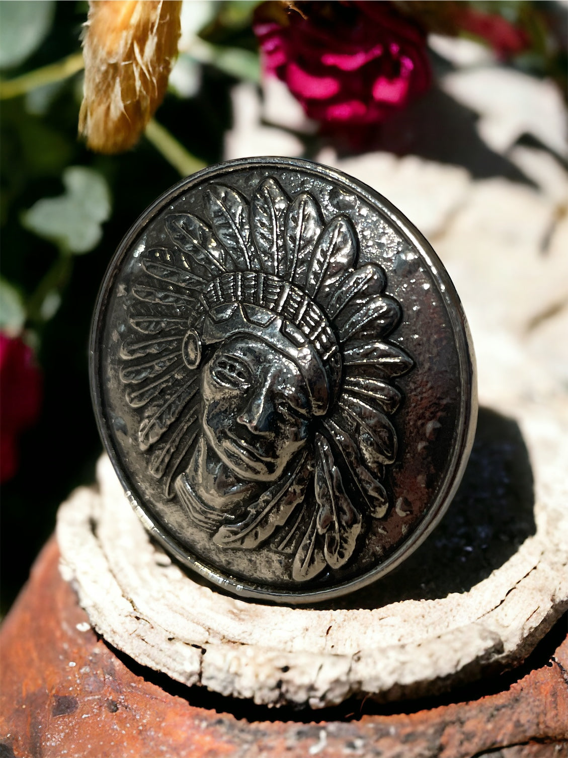 Southwestern-style Native American Chief Ring