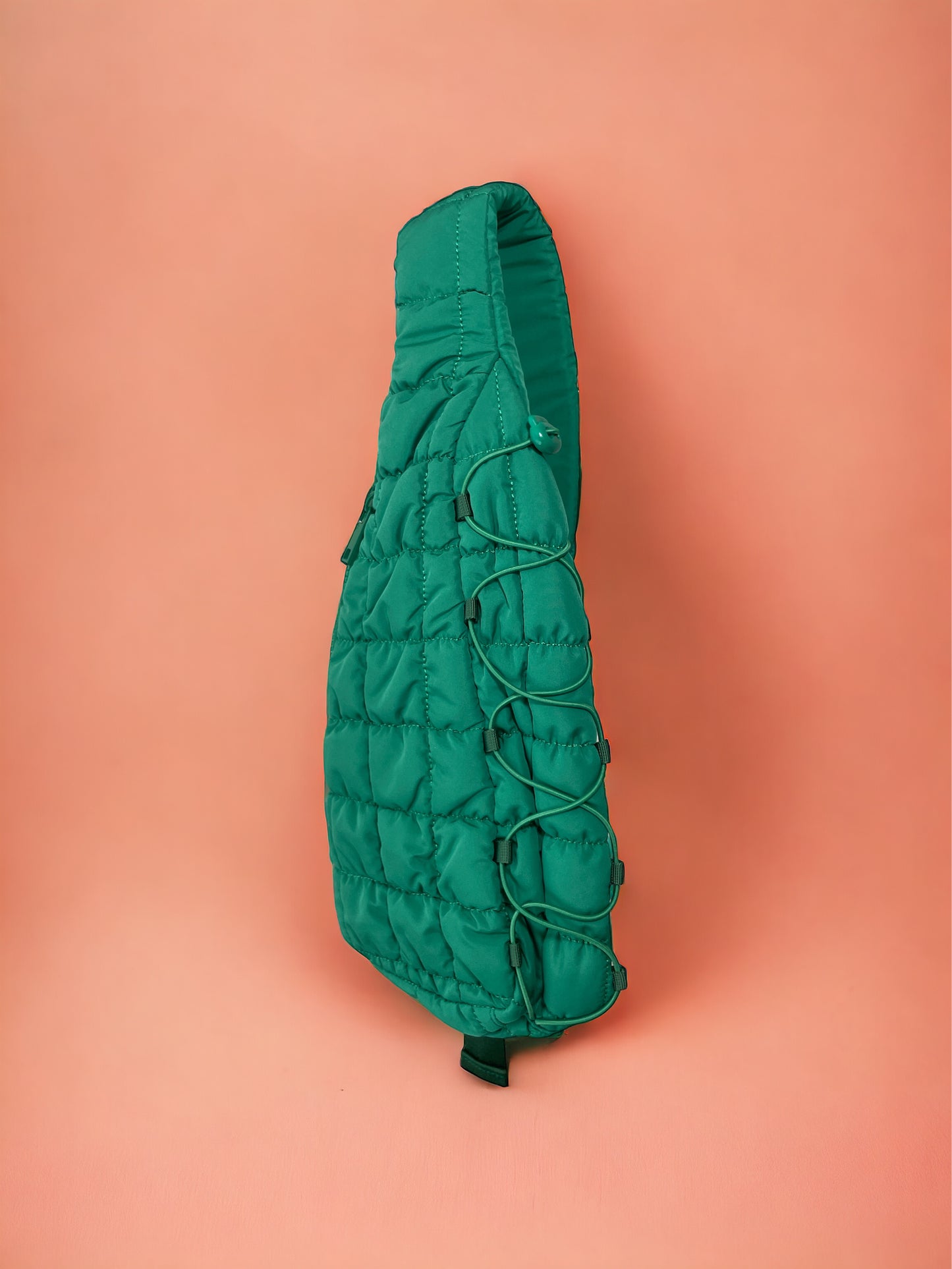 Quilted Puffer Crossbody Sling Bag- Green