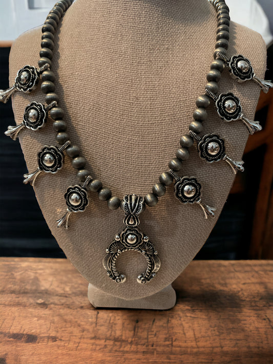 Small Squash Blossom Native-Inspired Fashion Necklace