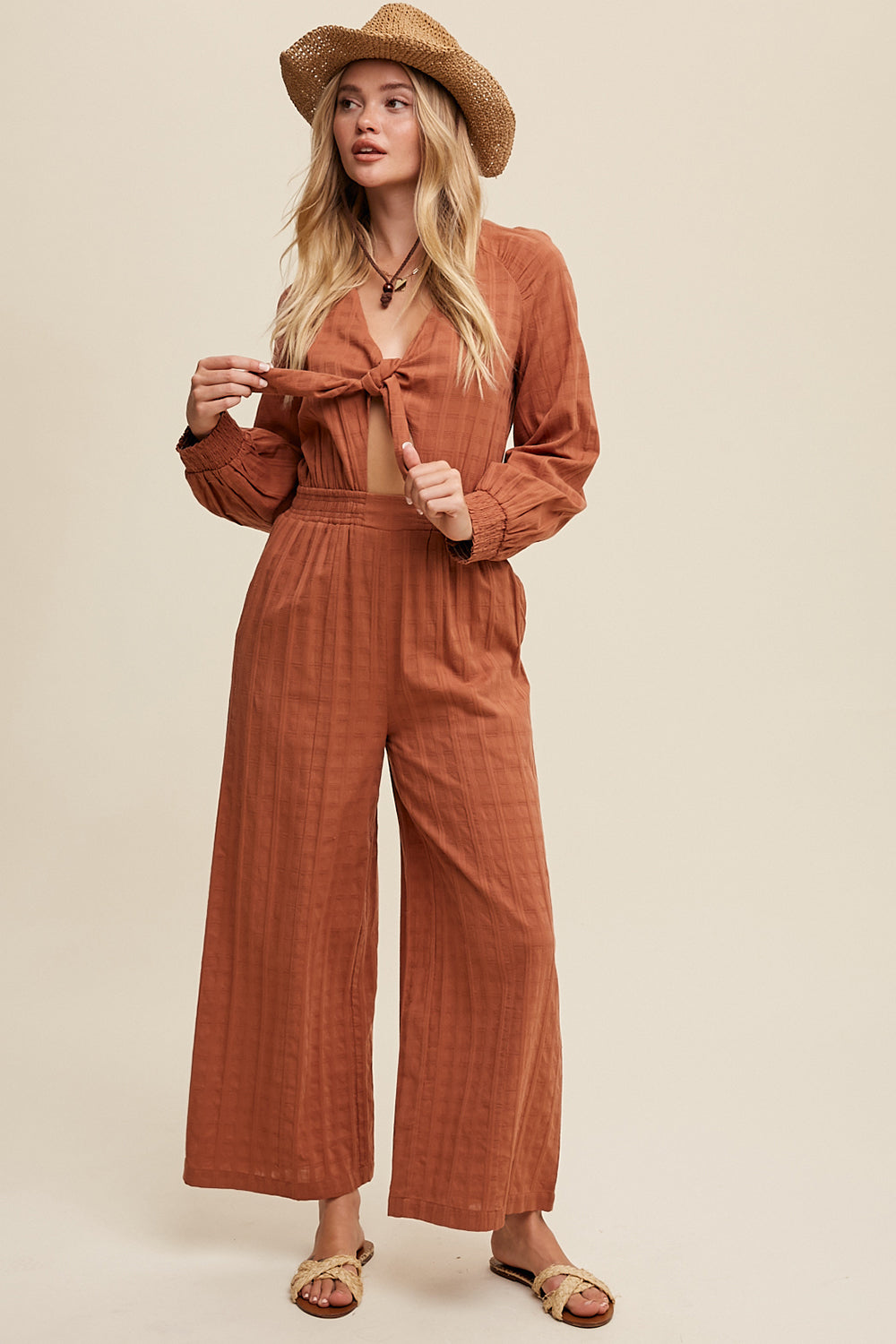 Front Cut Out Long Sleeves Jumpsuit