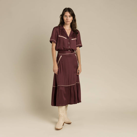 Cheyenne Western Skirt: Zinfandel / 0 Standard