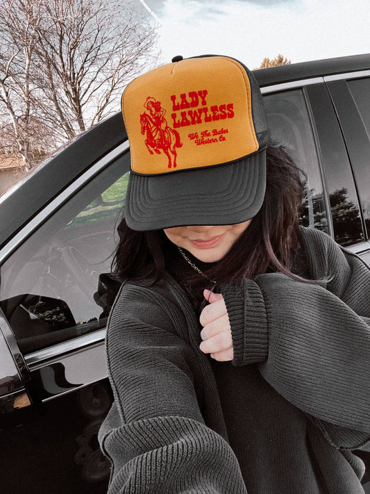 Lady Lawless western Grunge Trucker Hat