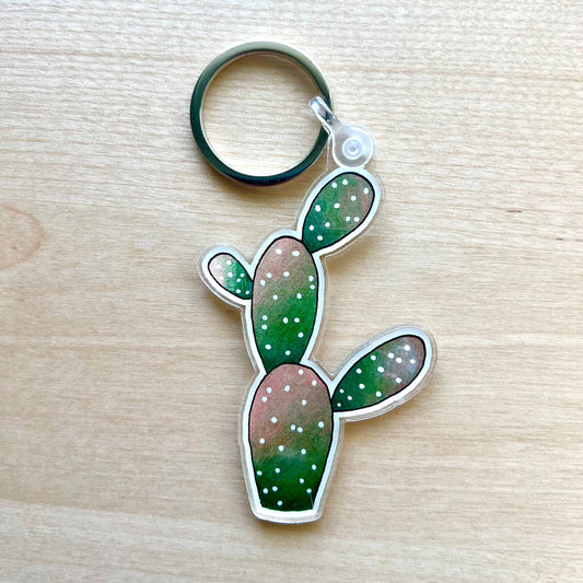 Prickly Pear Cactus Keychain