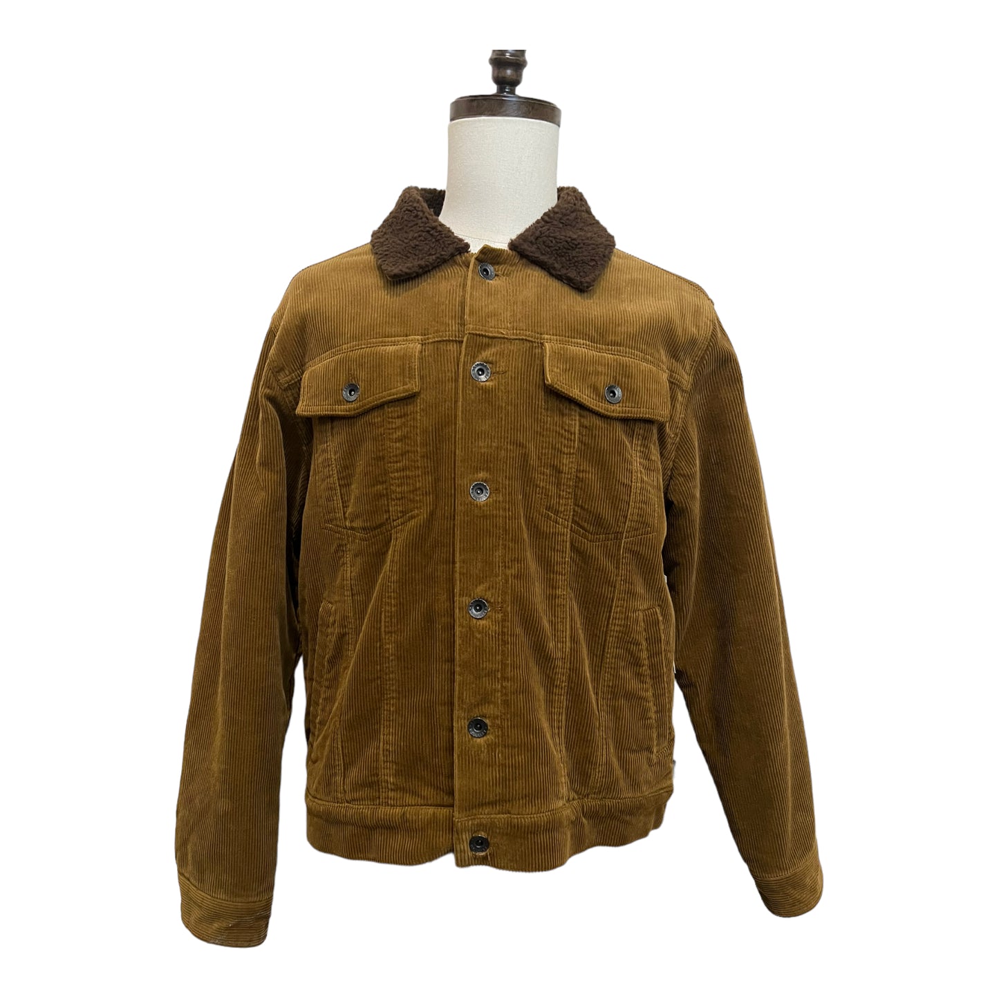 Brixton Builders Cable Stretch Sherpa Lined Trucker Jacket - Brown