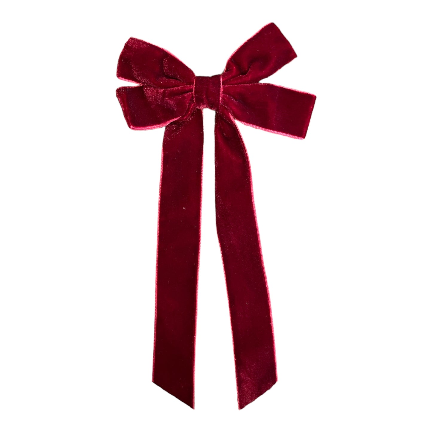 Velvet Ribbon with Clip- Deep Red