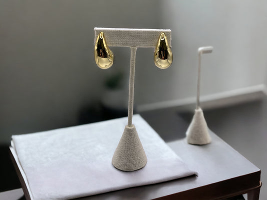 Waterdrop Shaped Golden Earrings