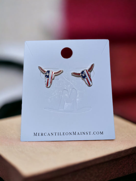 Texas Longhorn Americana Earrings