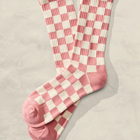 Weld MFG Checkerboard Socks/ Blush