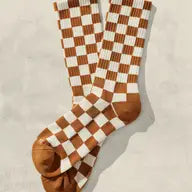 Weld MFG Checkerboard Socks/ Dune